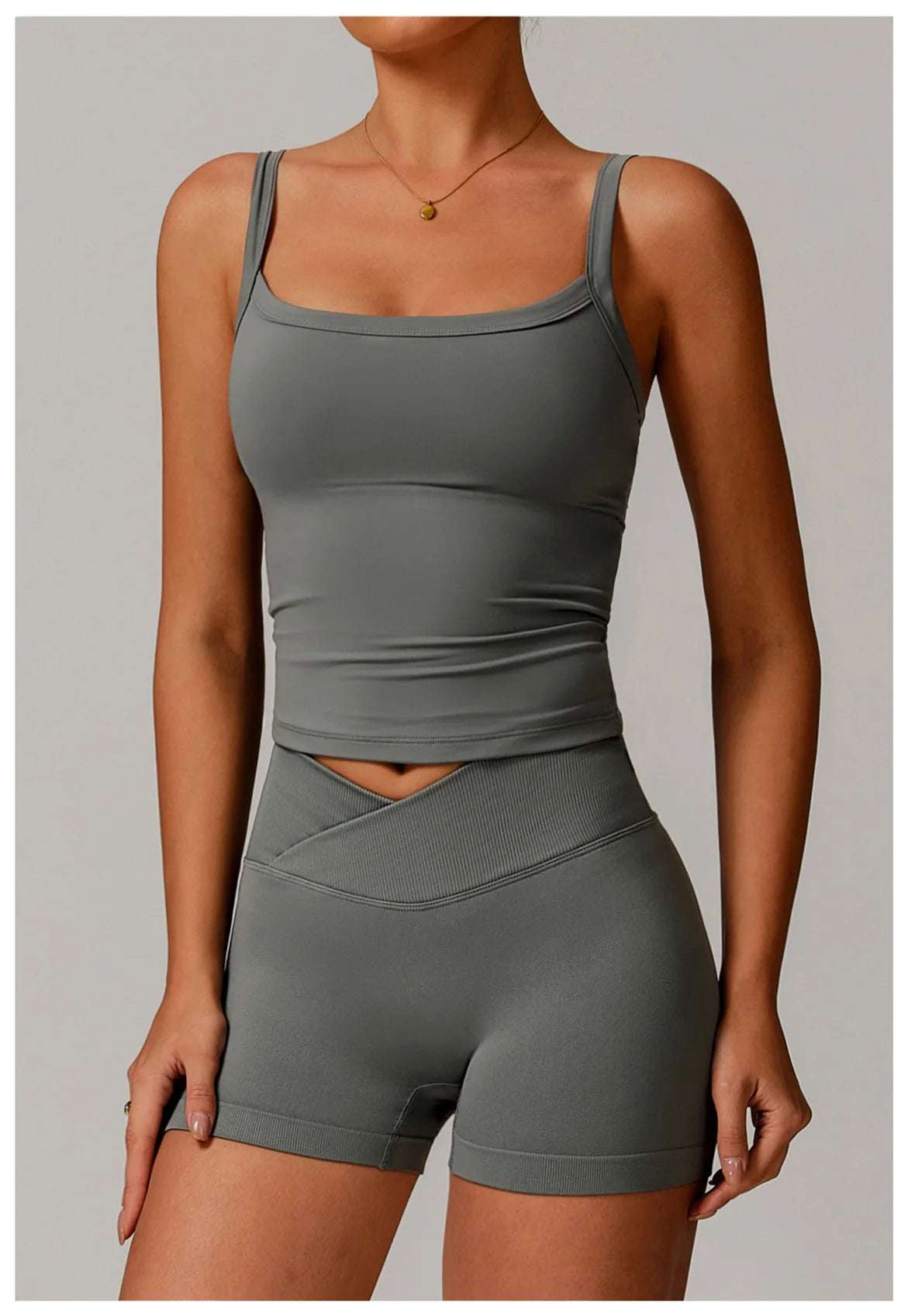 Push Up square neck Sports gym Top