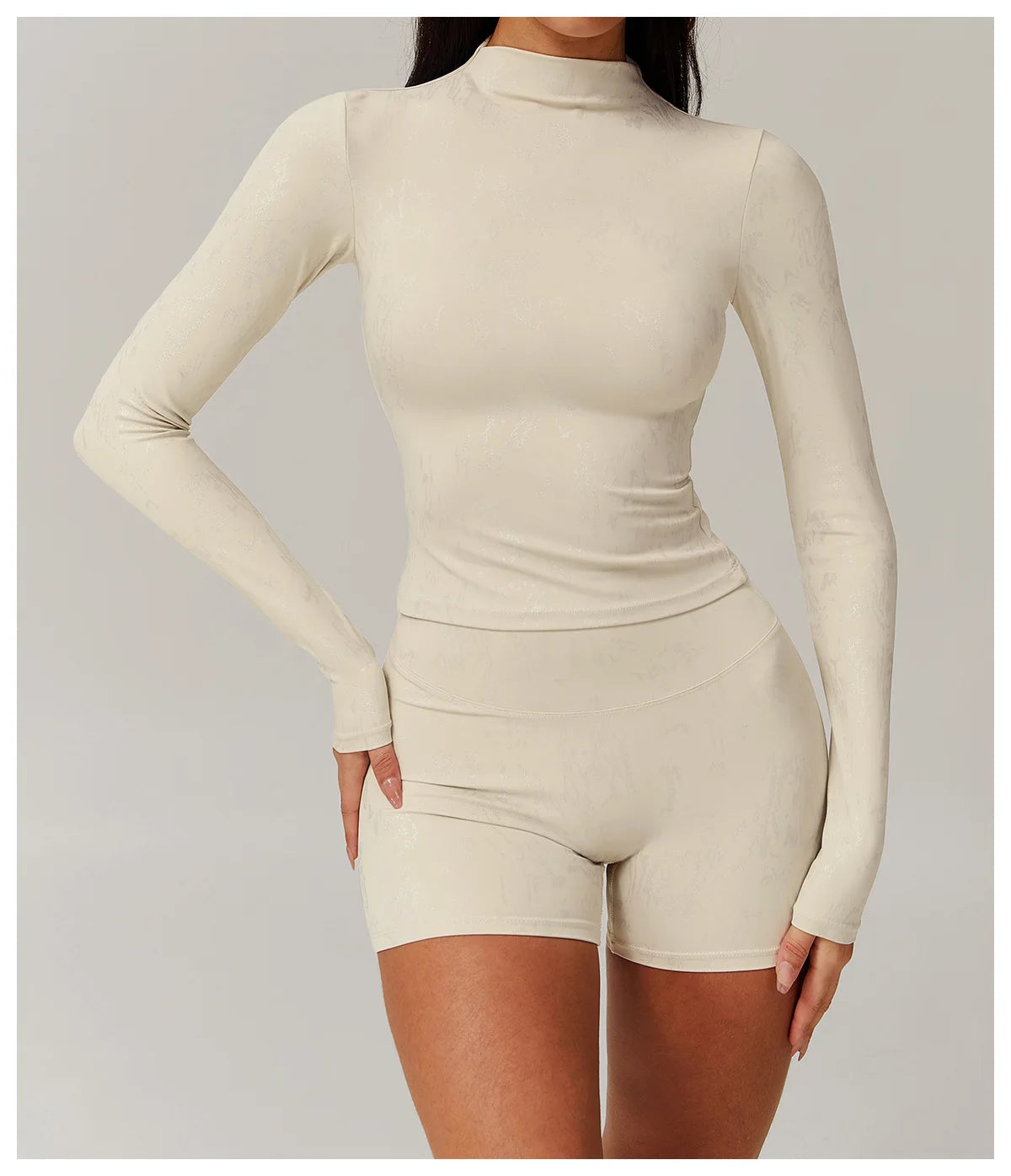 Printed Long Sleeved Sports Workout Top