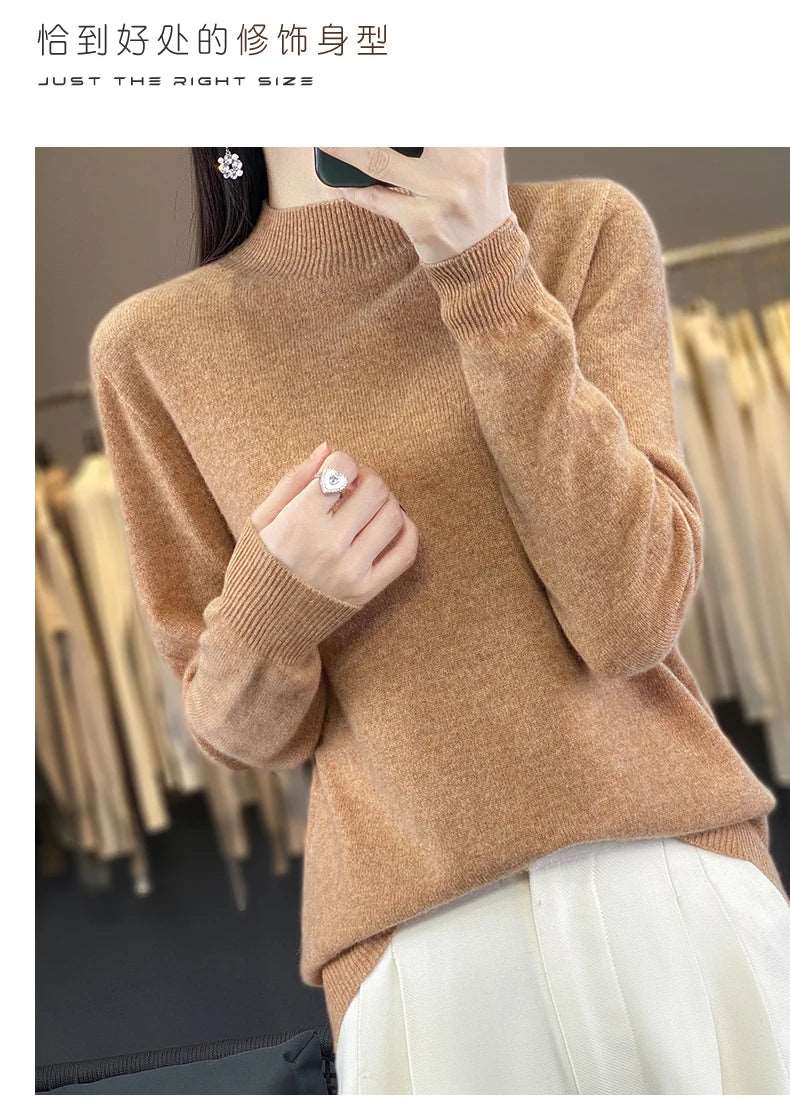 100% Merino Wool Sweater Women Knitwear