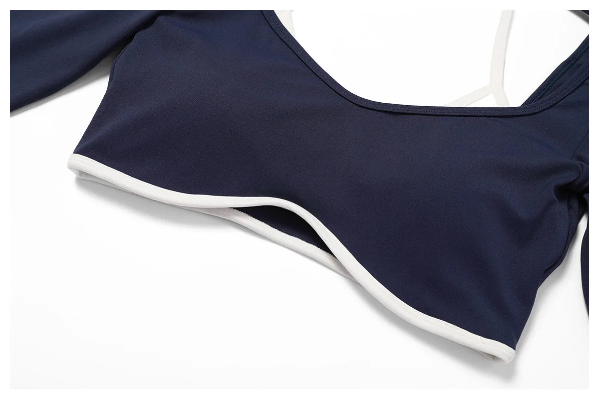 Long Sleeve open back Yoga Workout Fitness Top