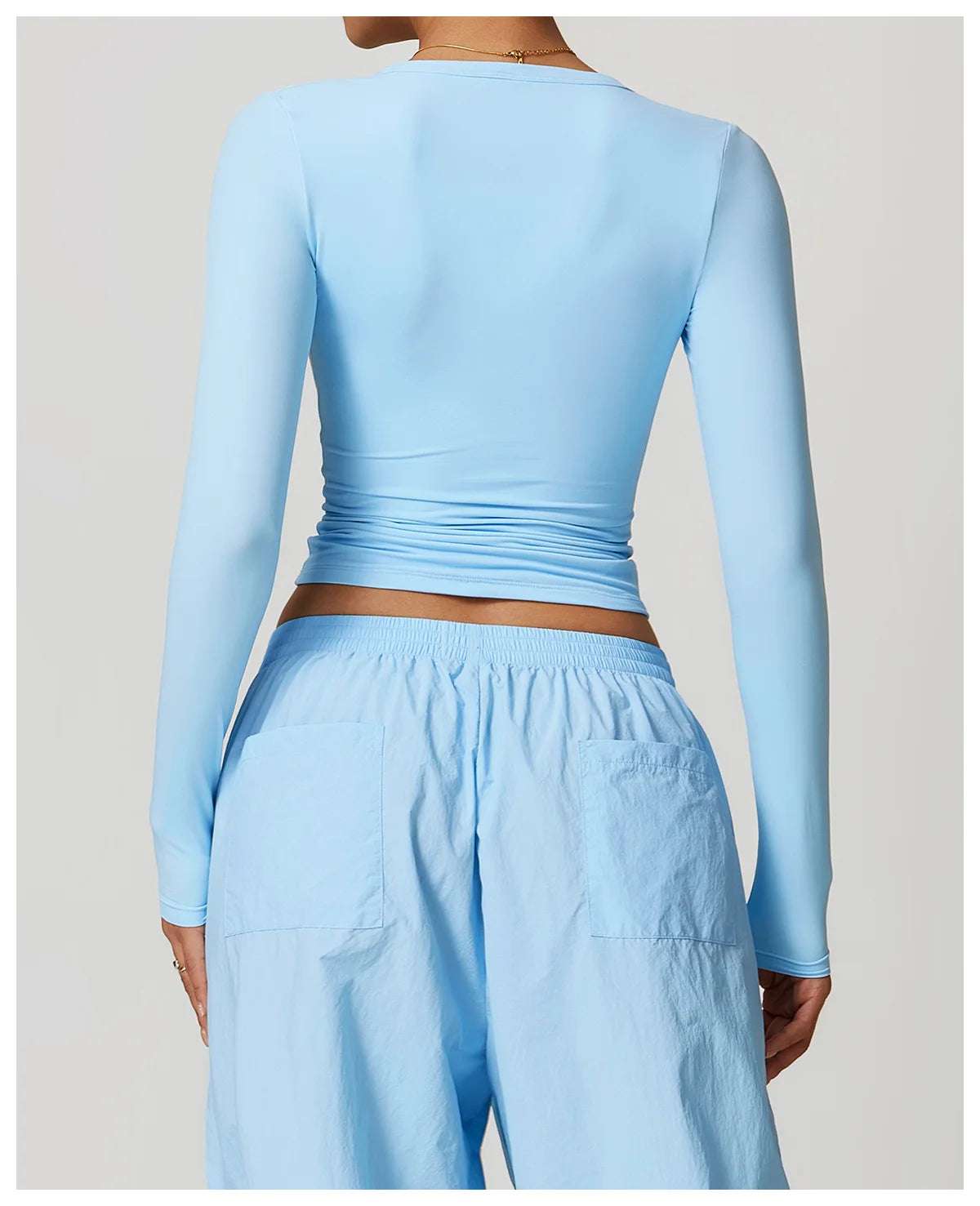 Long Sleeve gym Workout Crop Top