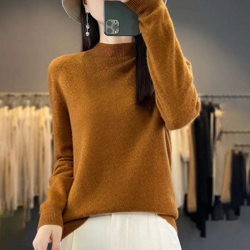 100% Merino Wool Sweater Women Knitwear