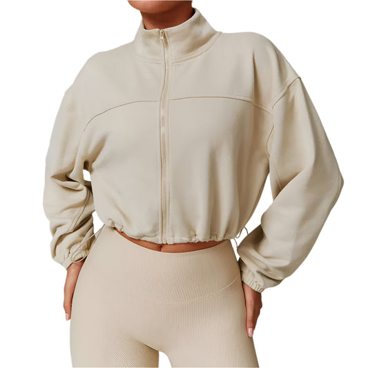 Women's Zipper Long Sleeve Casual Loose top