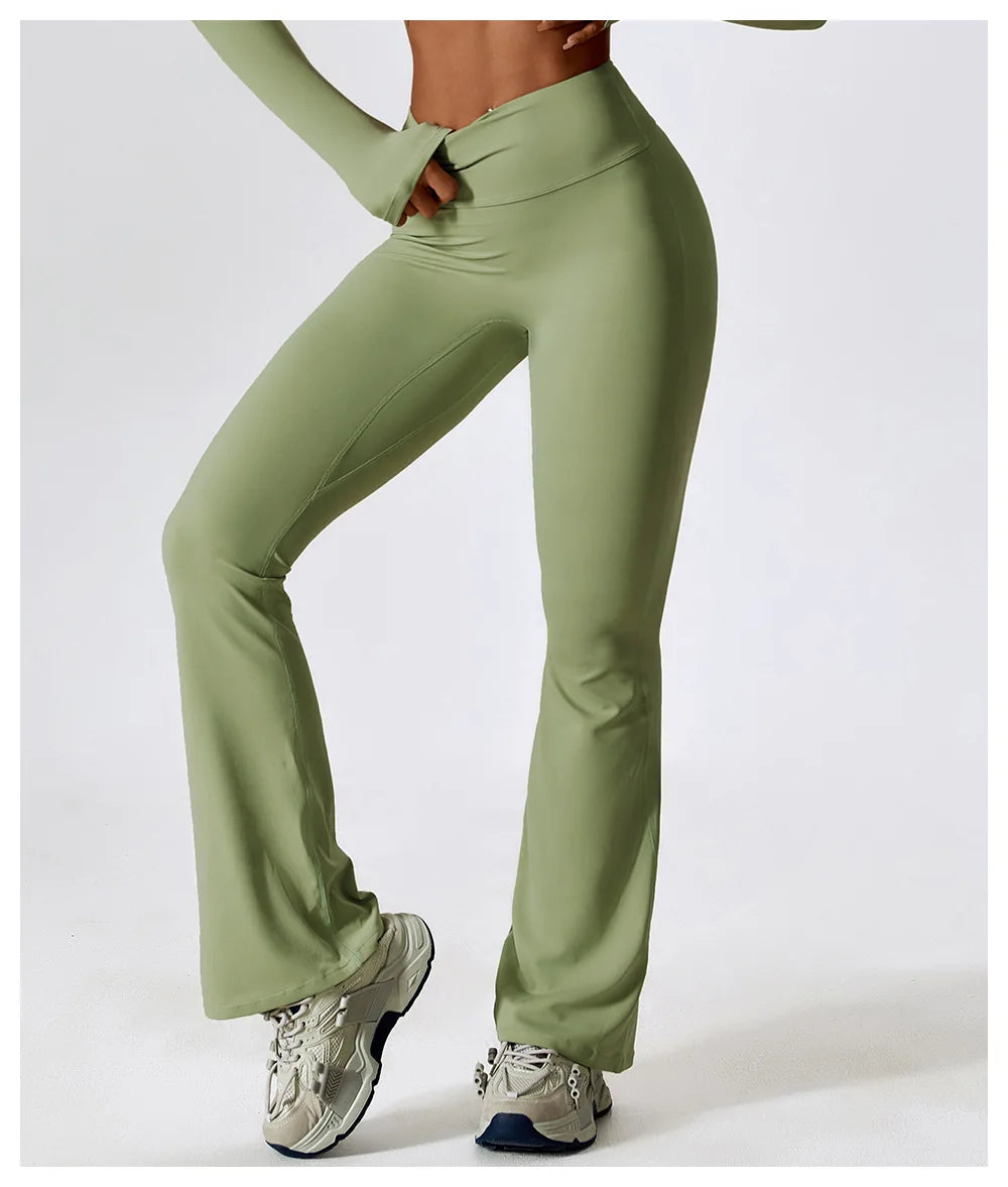 Wide-leg High Waist Flared Workout Bell-bottoms Yoga leggings