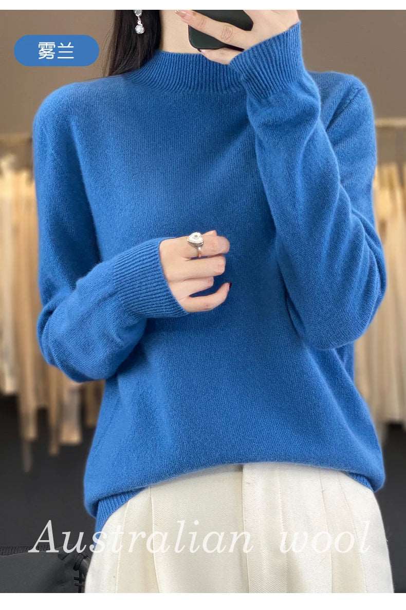 100% Merino Wool Sweater Women Knitwear