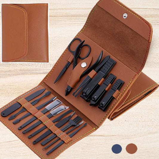 Beauty Manicure Nail File Tool set 16 pcs Black Coffee