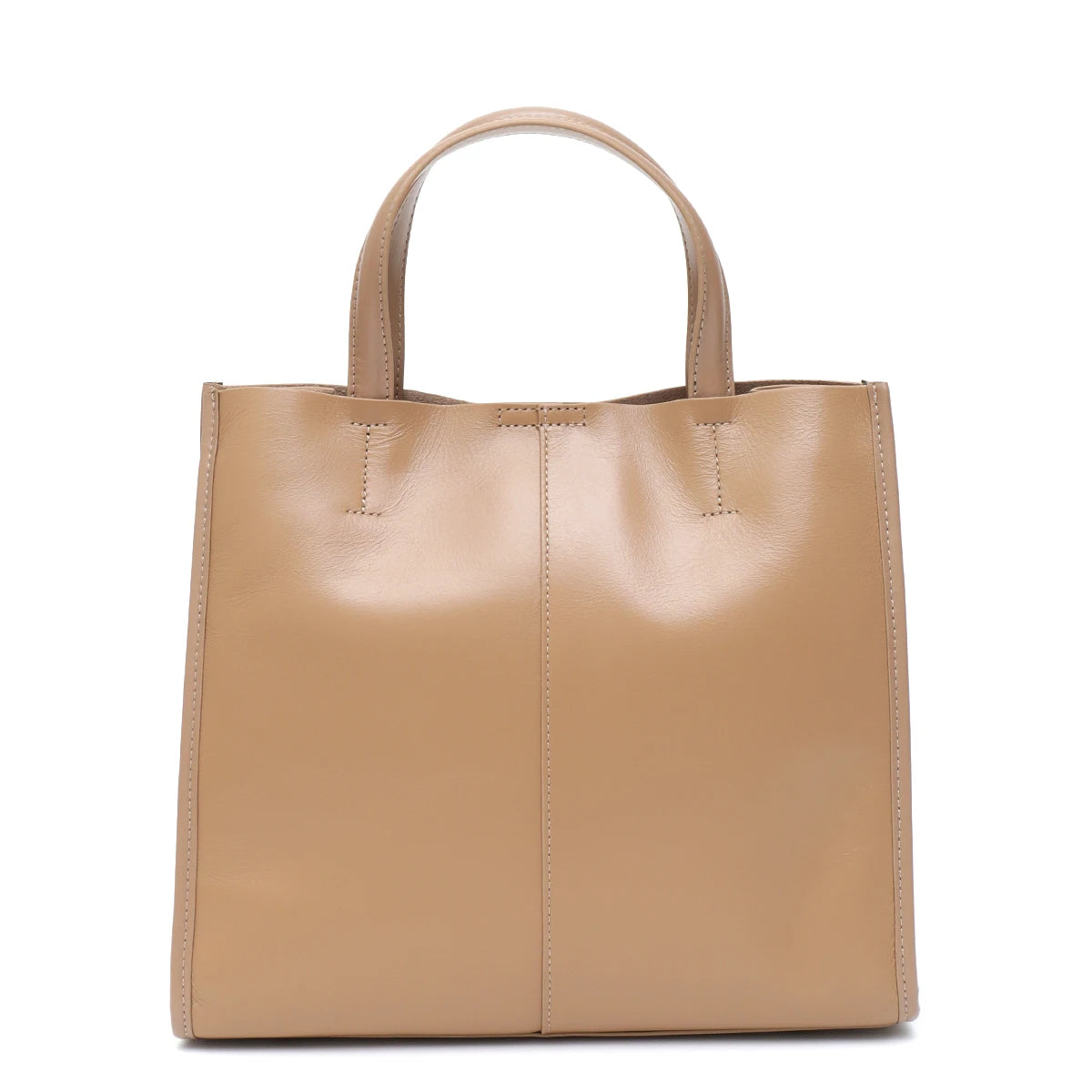 Minimalist Vintage Leather Tote Handbag nude