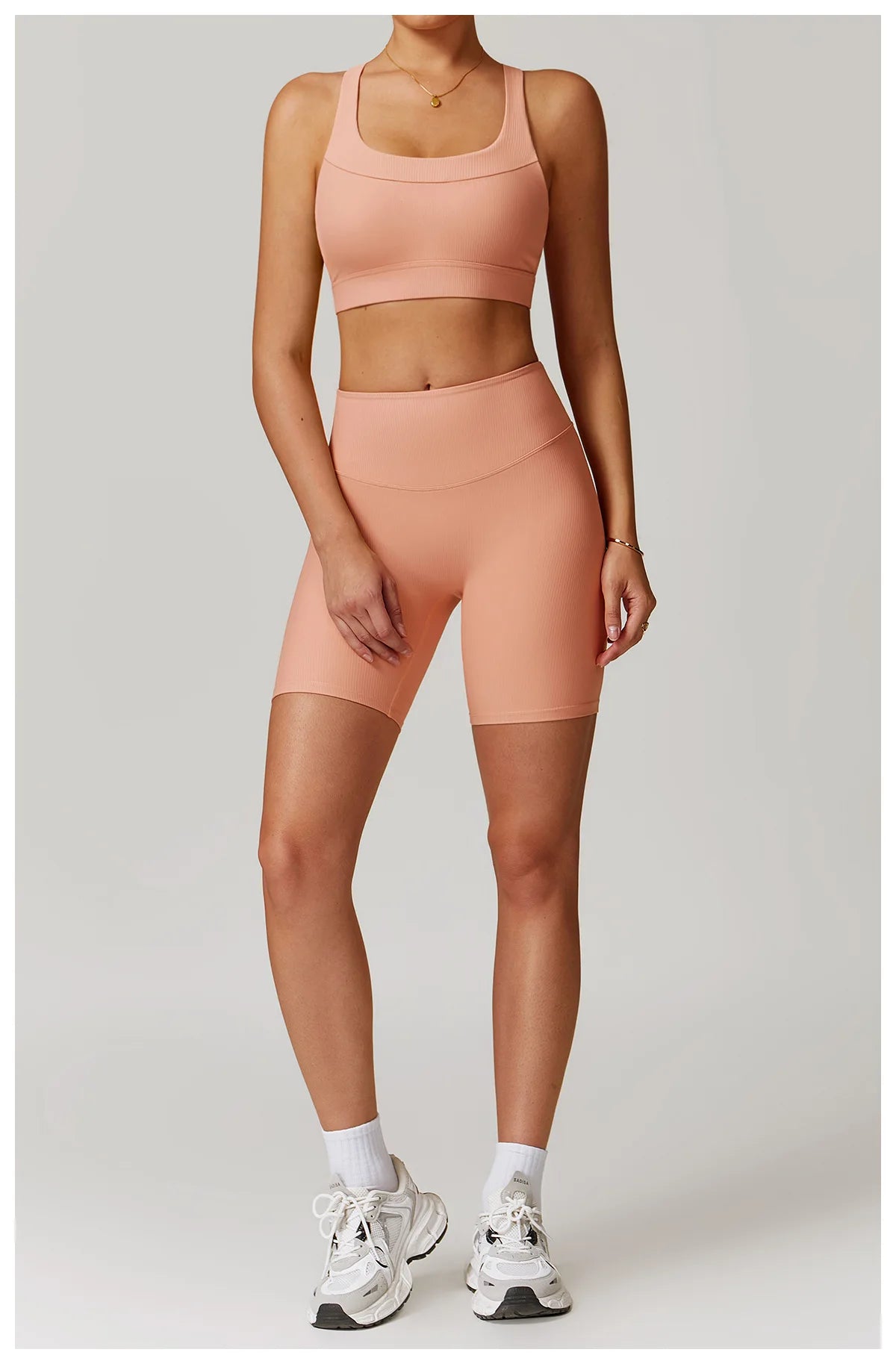 Ribbed Fitness Gym Workout Push Up Sports Bra & Leggings Set