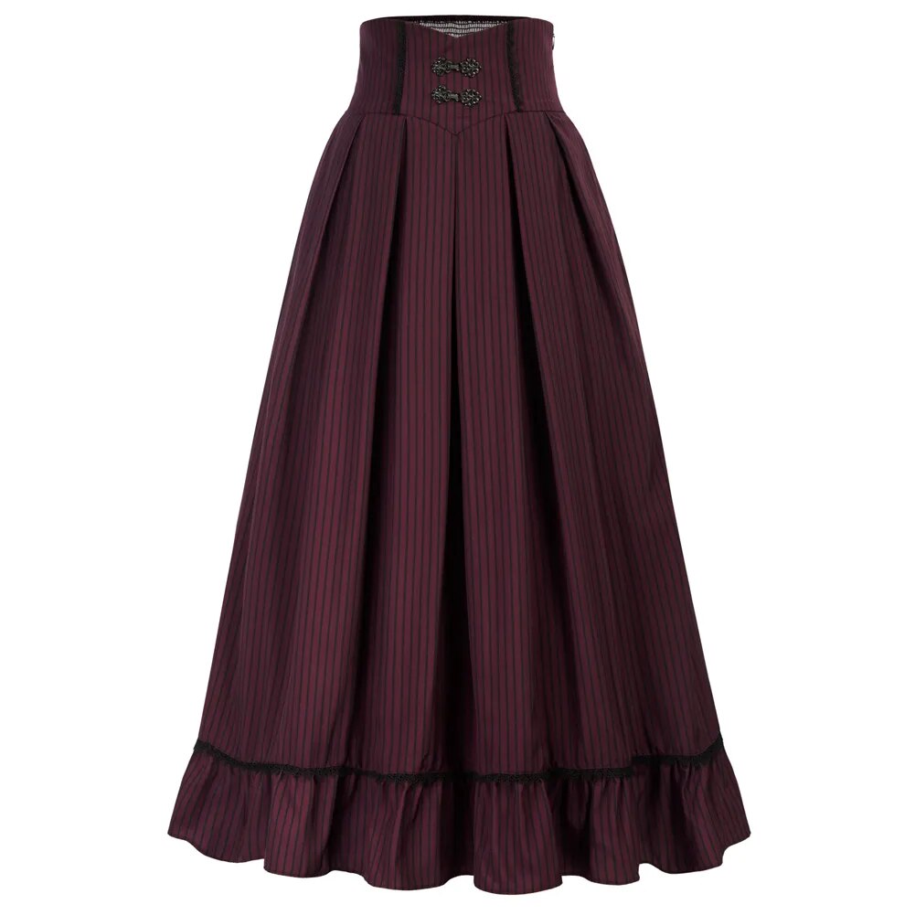 Summer Clothes Gothic Maxi Skirt Ankle Length Striped XXL