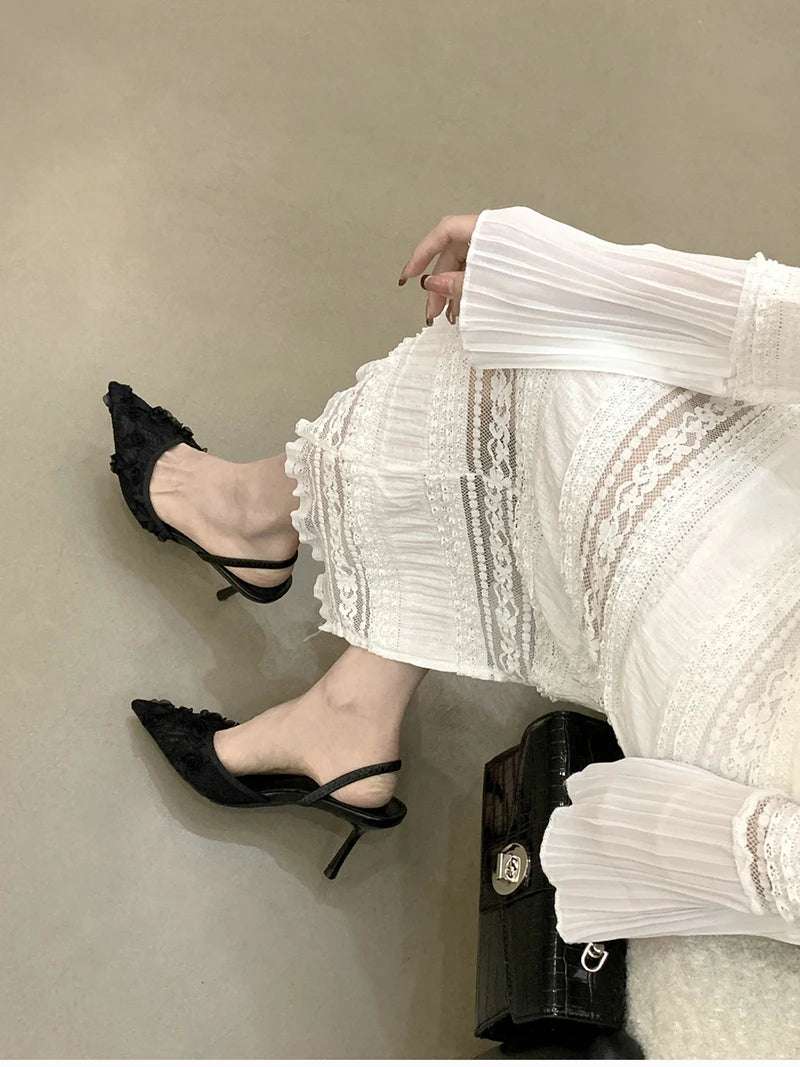 Pointed Toe Slip On low heel Shoes