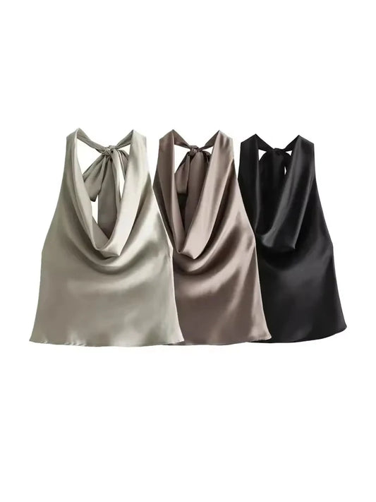 Draped flowy Halter Neck top