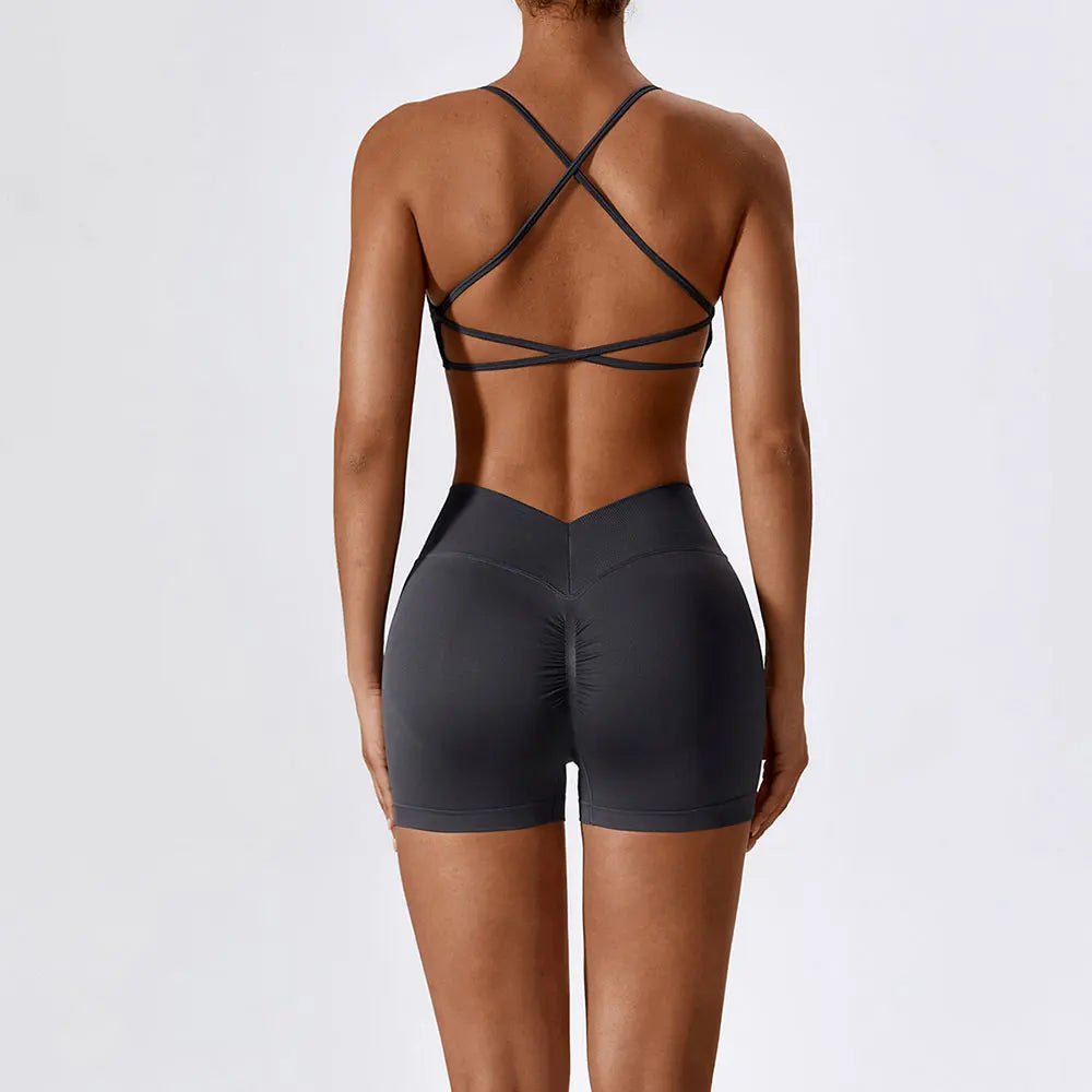 Seamless Yoga Gym 2 Piece shorts and bra Set