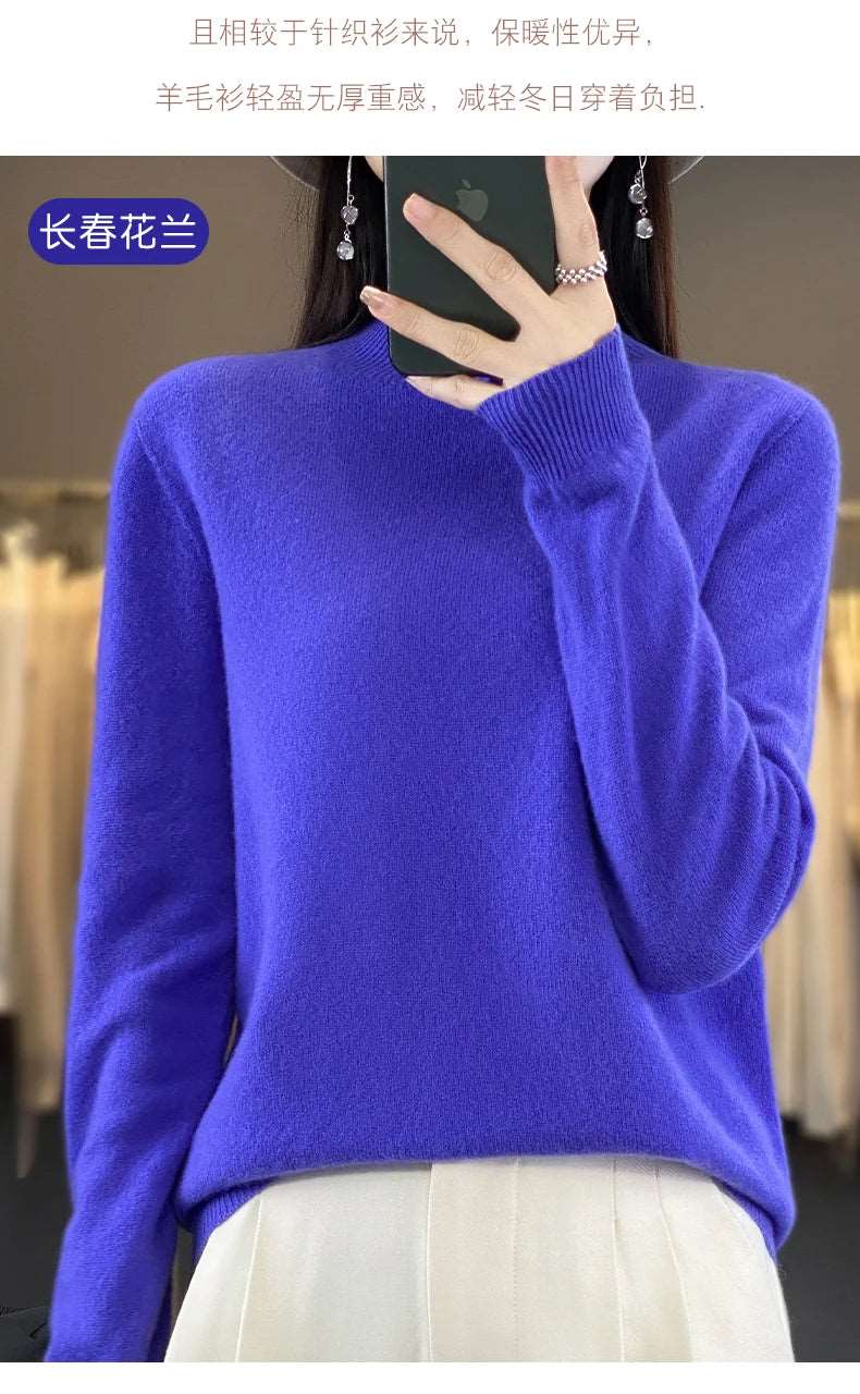 100% Merino Wool Sweater Women Knitwear