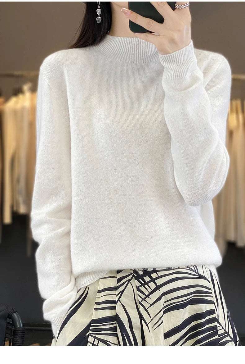 100% Merino Wool Sweater Women Knitwear
