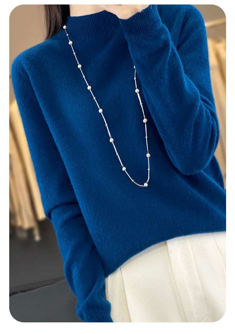 100% Merino Wool Sweater Women Knitwear