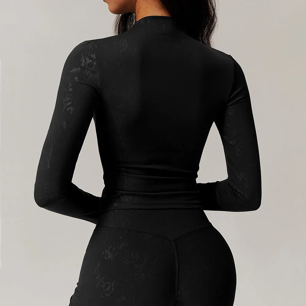 Printed Long Sleeved Sports Workout Top
