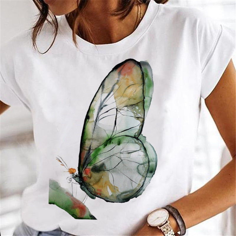 New Women nature print T-shirts
