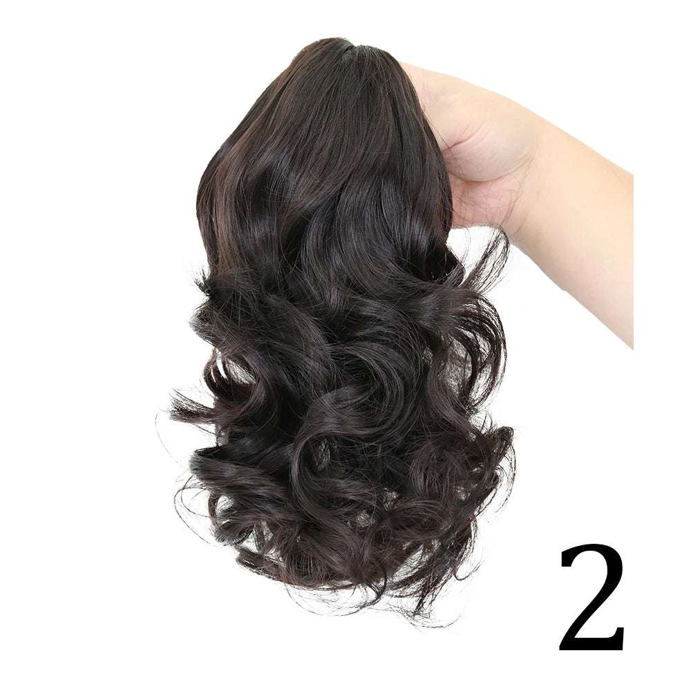 Claw Clip On Ponytails Extension Wavy Hair 12 Inches Hair Natural Extension 2 12inches