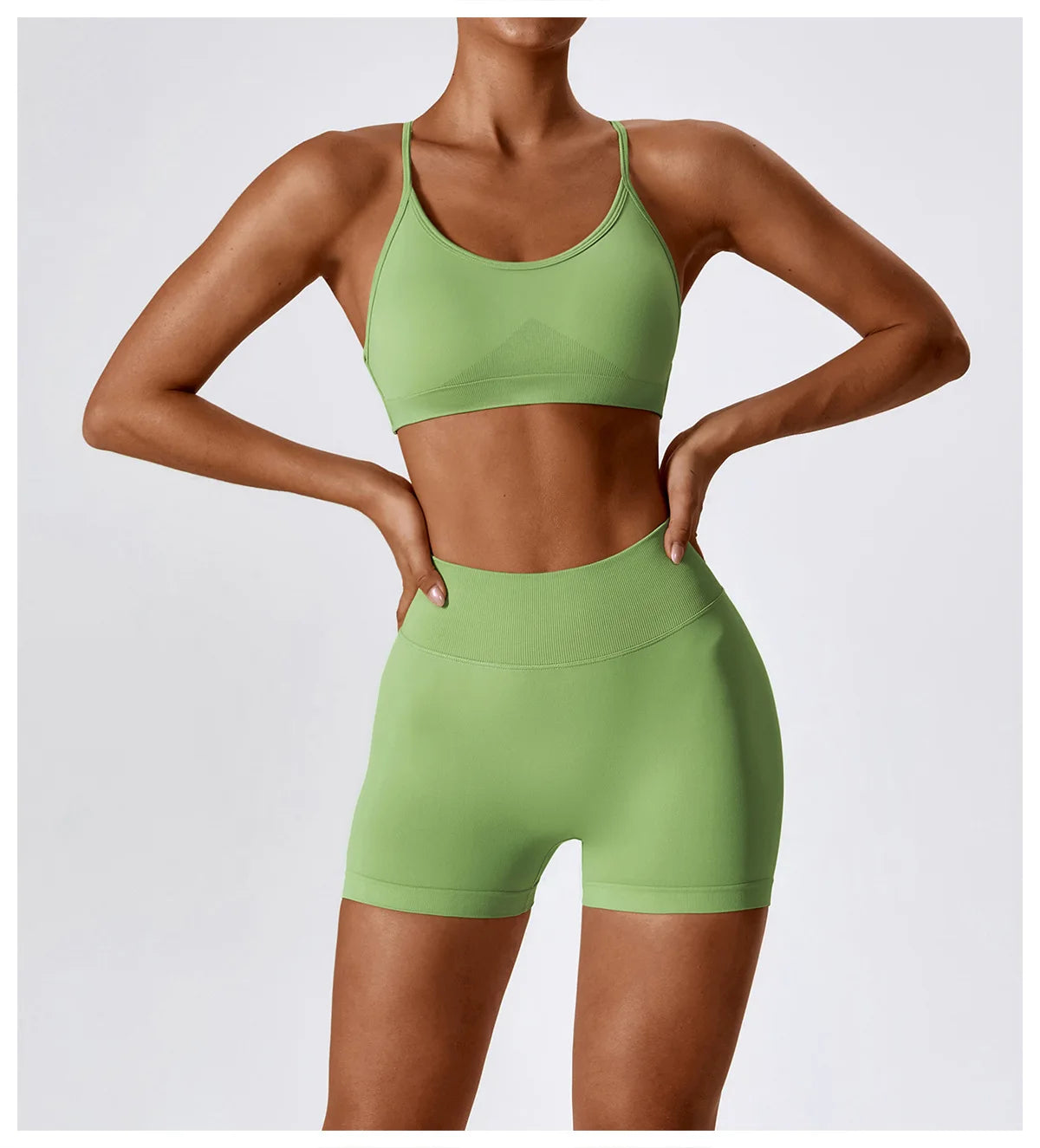 Seamless Yoga Gym 2 Piece shorts and bra Set
