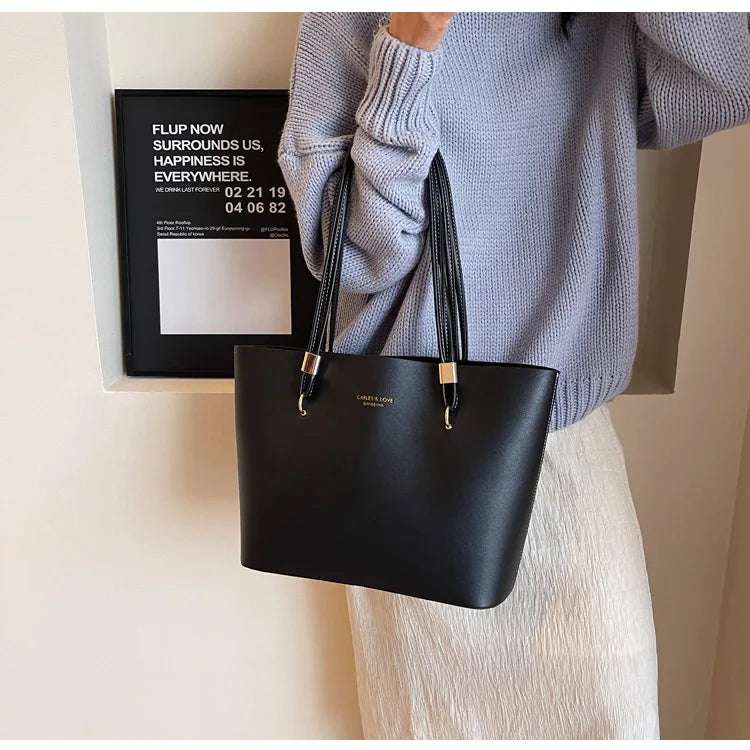 PU Leather large Tote Handbag