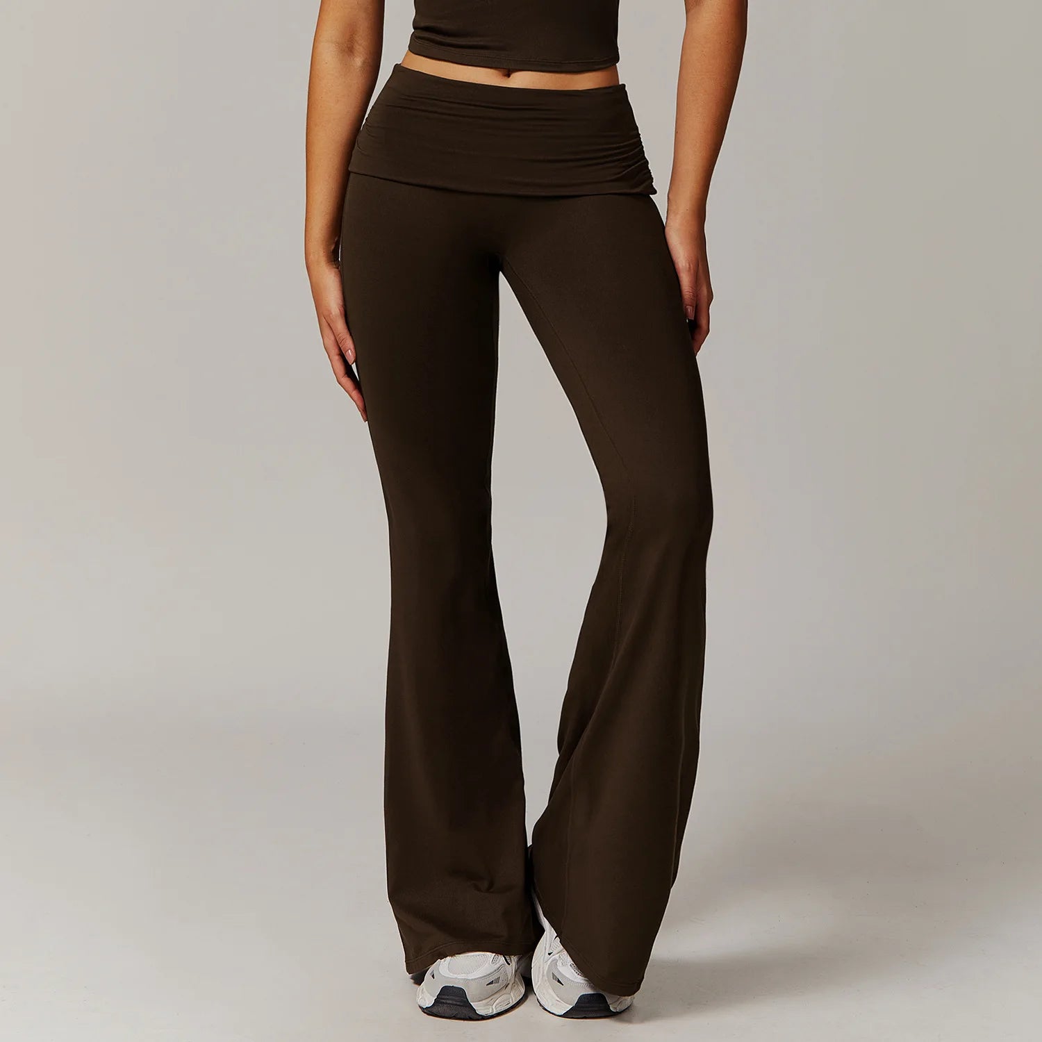 Bell-bottoms wide leg fitness Sport Leggings black coffee