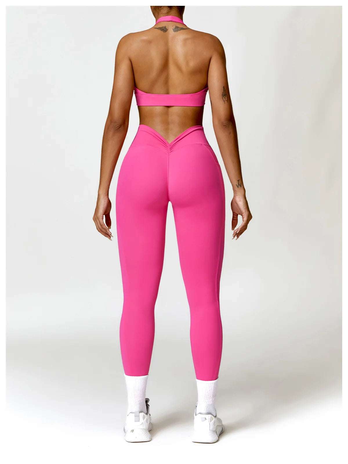 Halter neck push up ruched Sports Bra