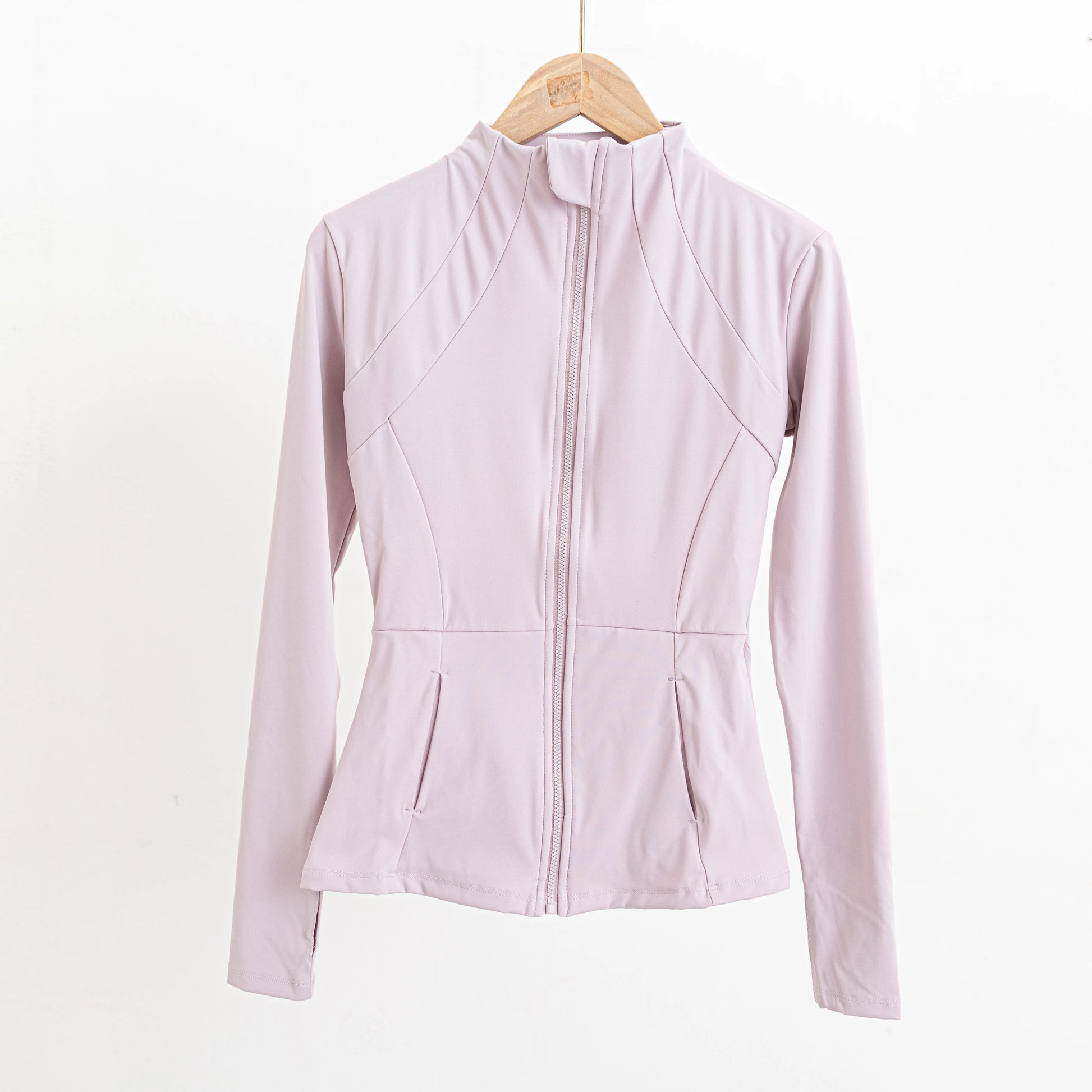 Long-sleeved zipper Fitness Running gym Top Jacket Taro purple