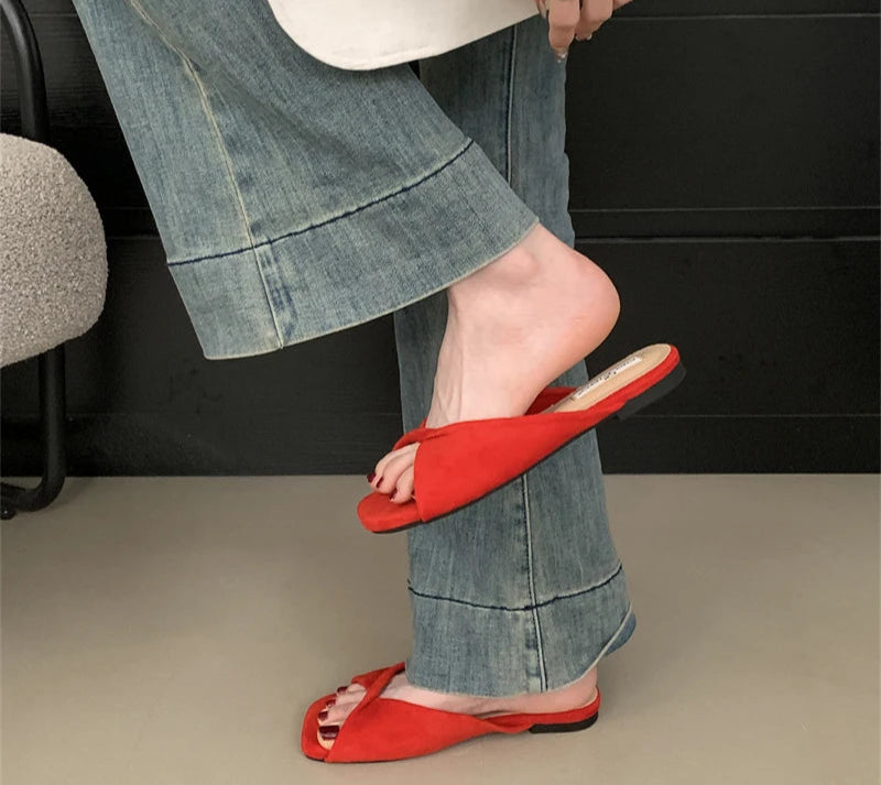 Open Toe pastel Color flat Sandals