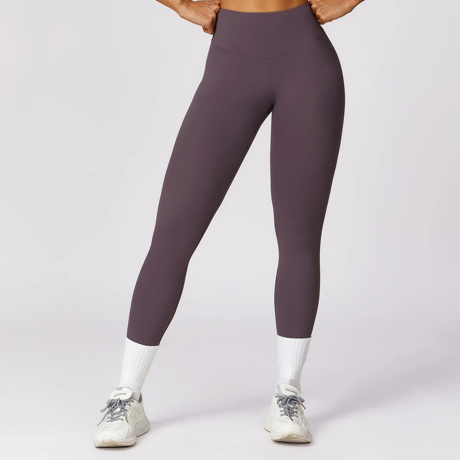 High Waist Push Up Sports gym Leggings Aubergine