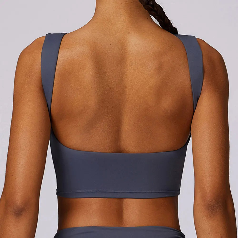 High Strength Shockproof gym workout Crop Top Daisy Blue