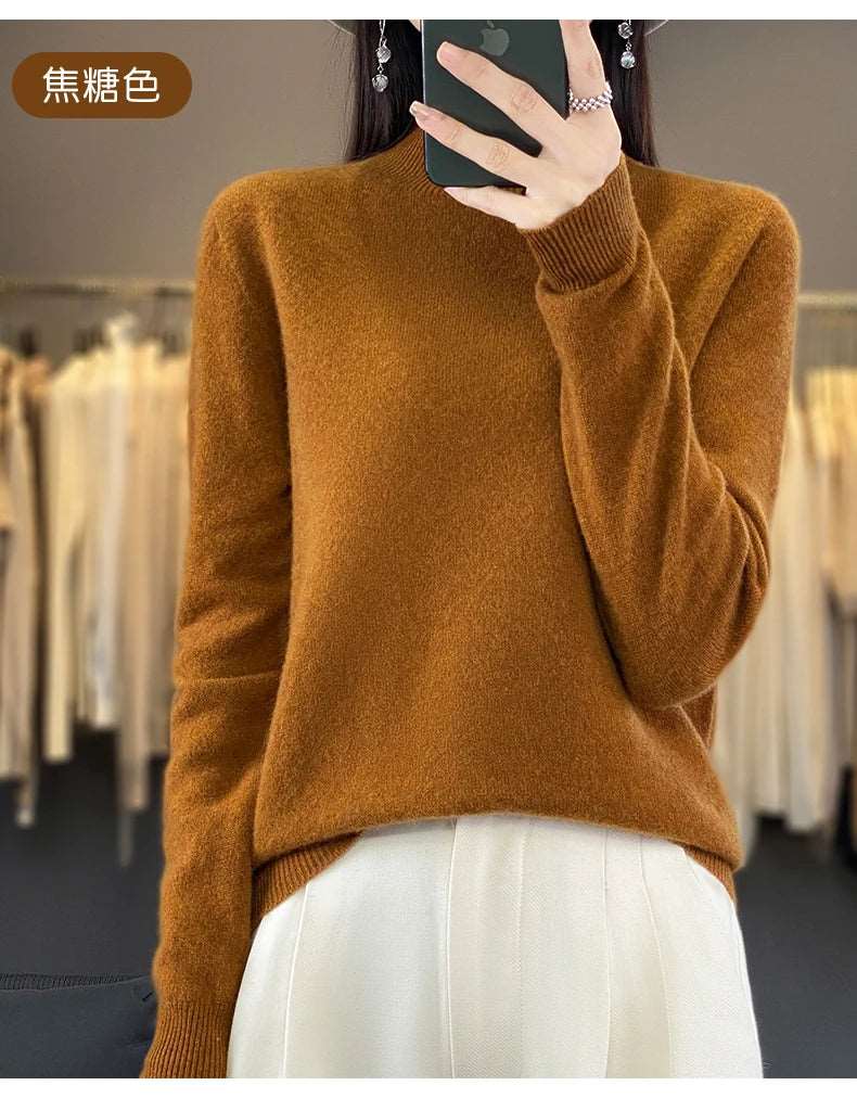 100% Merino Wool Sweater Women Knitwear