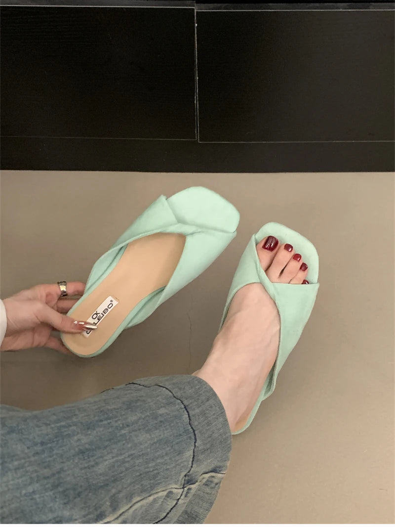 Open Toe pastel Color flat Sandals