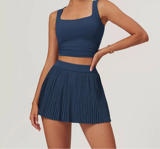 2PCS Yoga Sports Bra & Short Skirt set