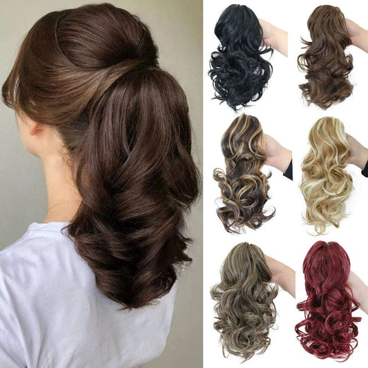 Claw Clip On Ponytails Extension Wavy Hair 12 Inches Hair Natural Extension