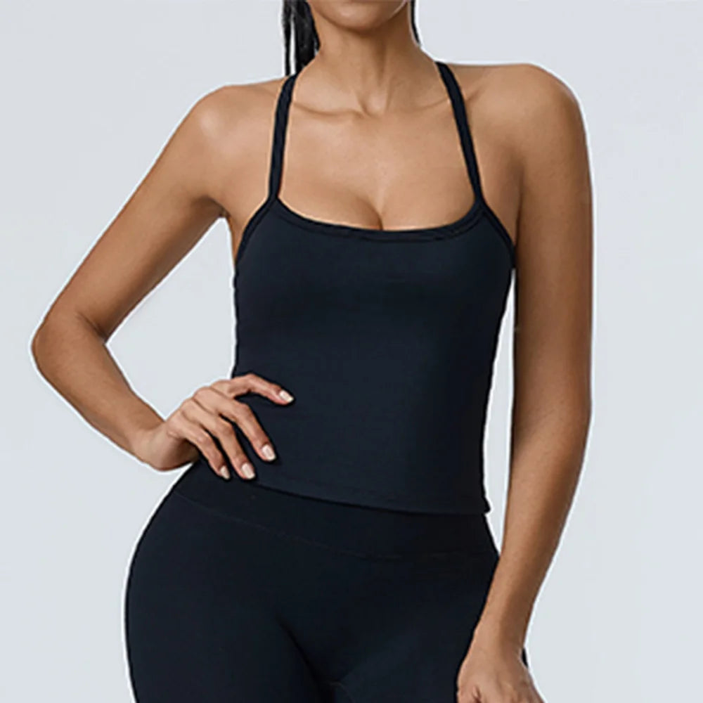 Breathable Shock Proof Gym Workout Fitness Top Advanced Black