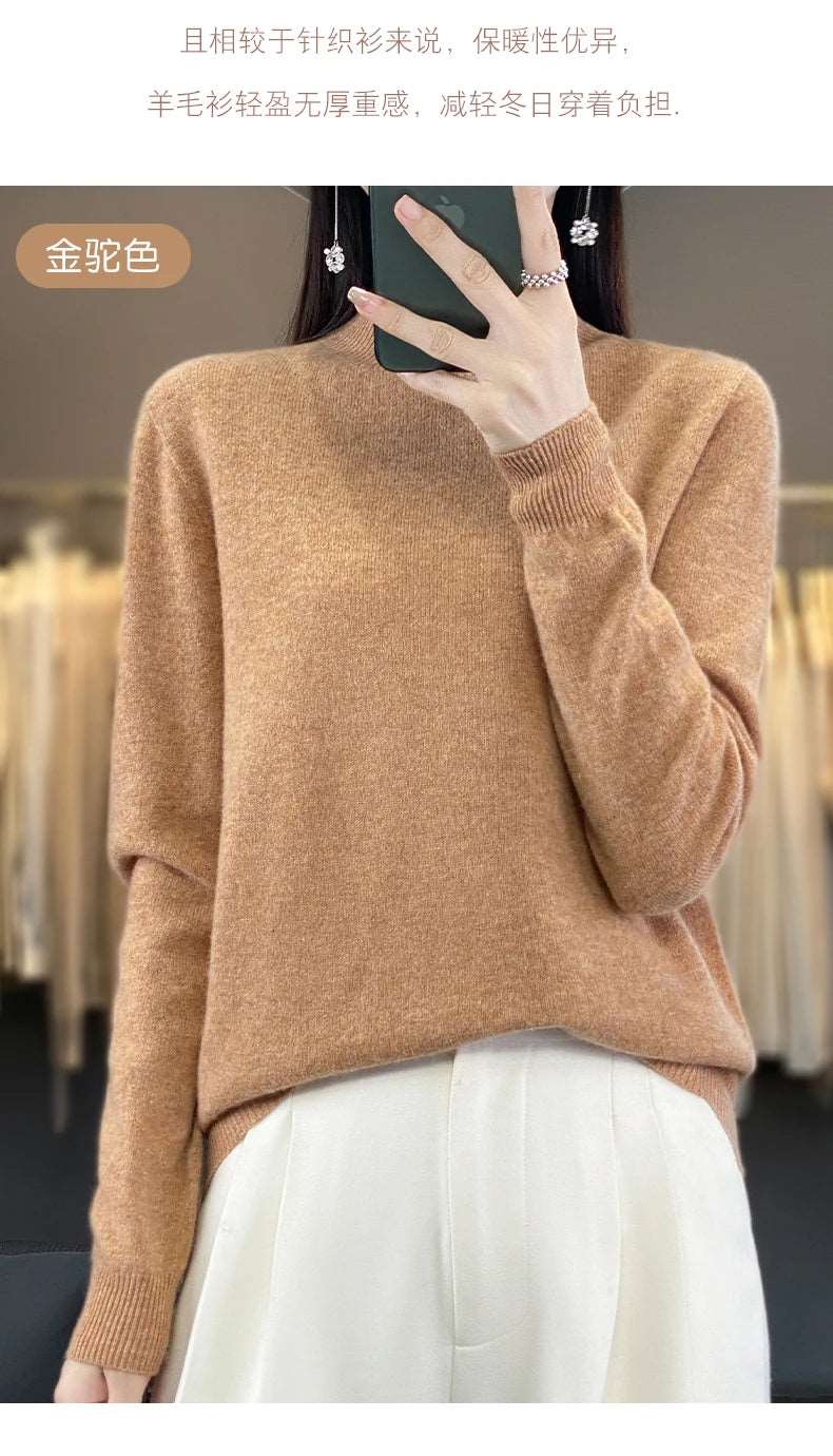 100% Merino Wool Sweater Women Knitwear