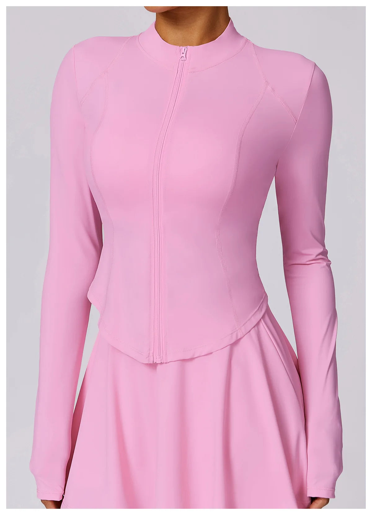 2 piece Yoga Fitness Sports Short Skirt Long Sleeved set