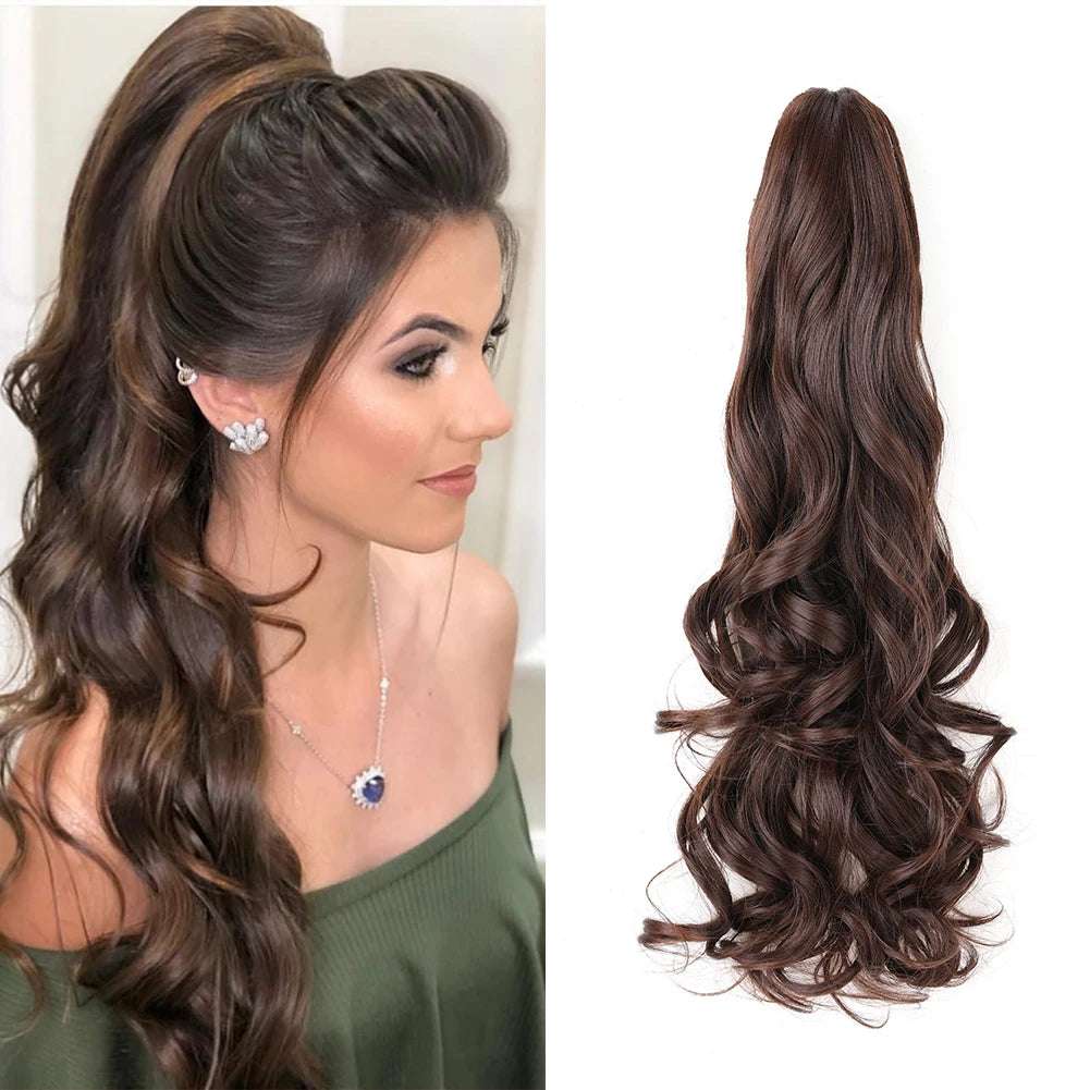 Ponytail Extension Synthetic Claw Clip in Hairpiece