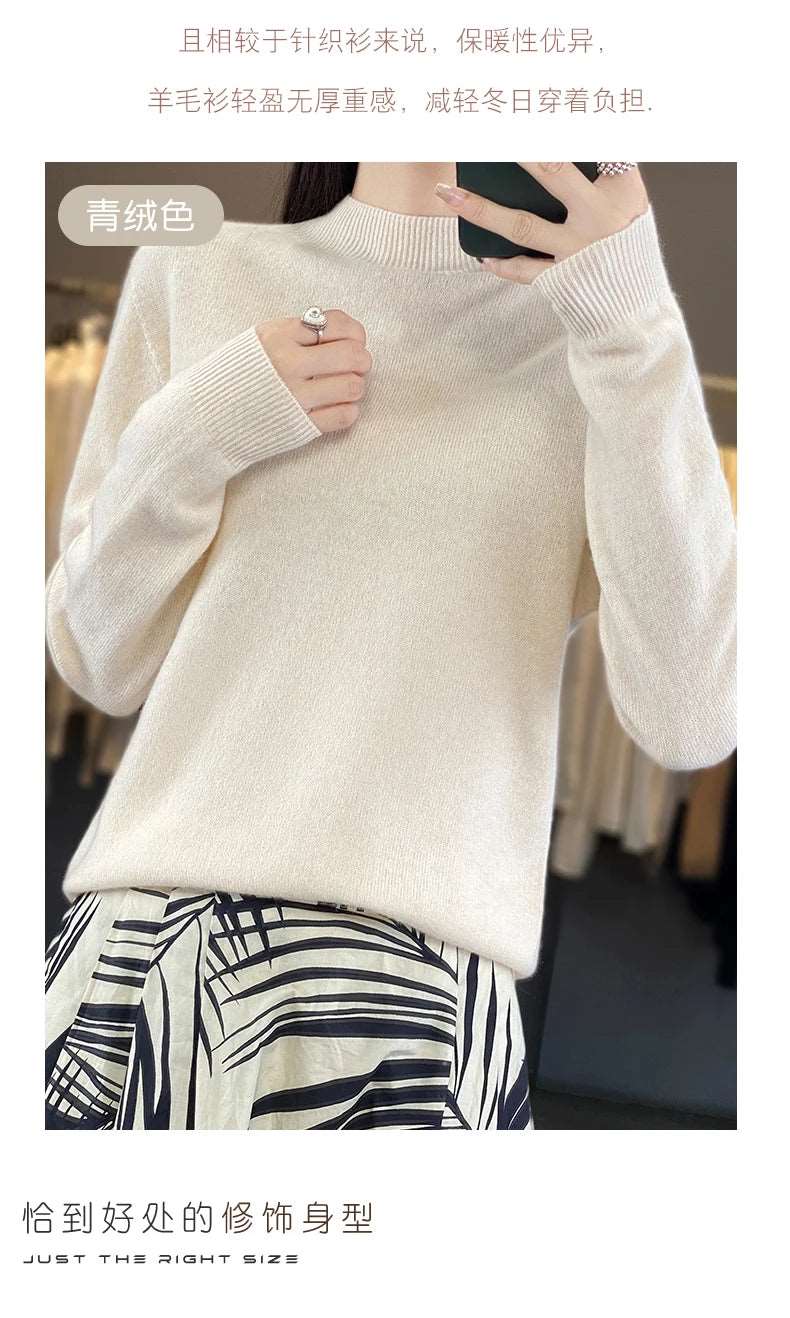 100% Merino Wool Sweater Women Knitwear