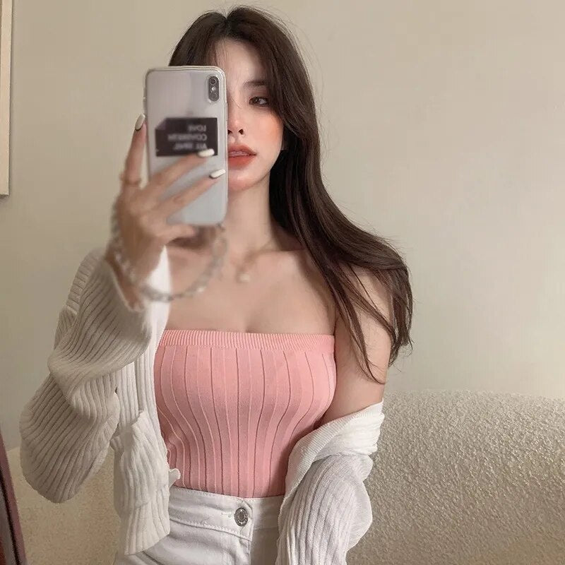 Women Short Sleeveless Summer Solid Color Tops