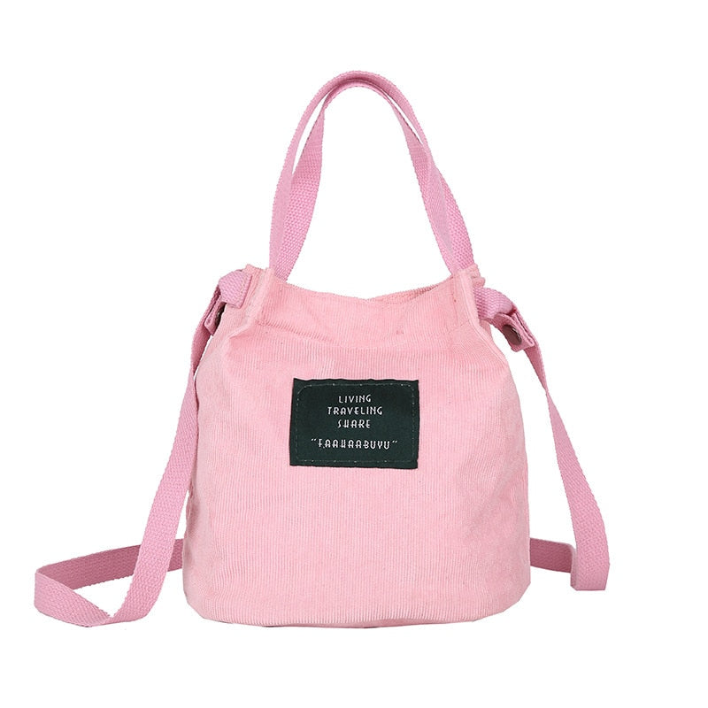 Women's Canvas Casual Tote Bag Pink C