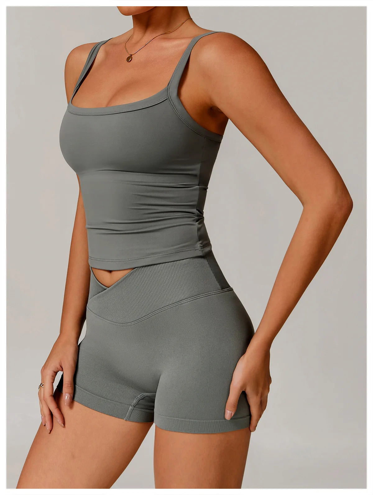 Push Up square neck Sports gym Top