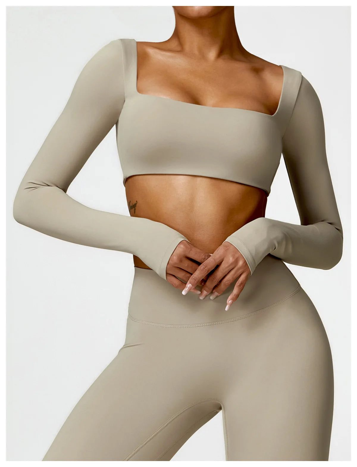 Long sleeved Fitness Gym Workout Top