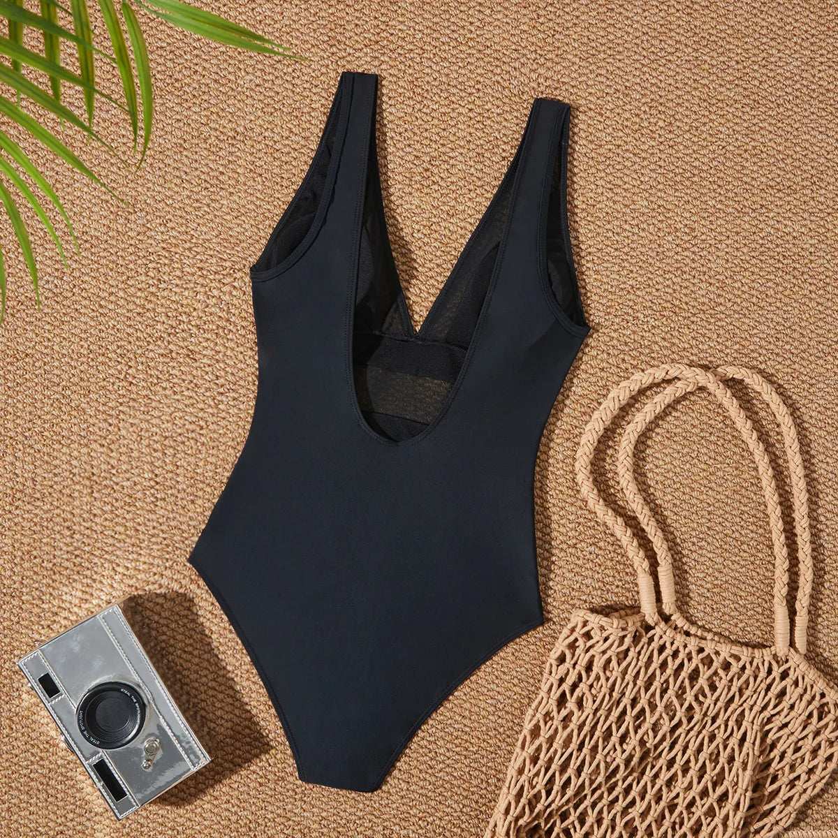 Low Back mesh One Piece Swimsuit
