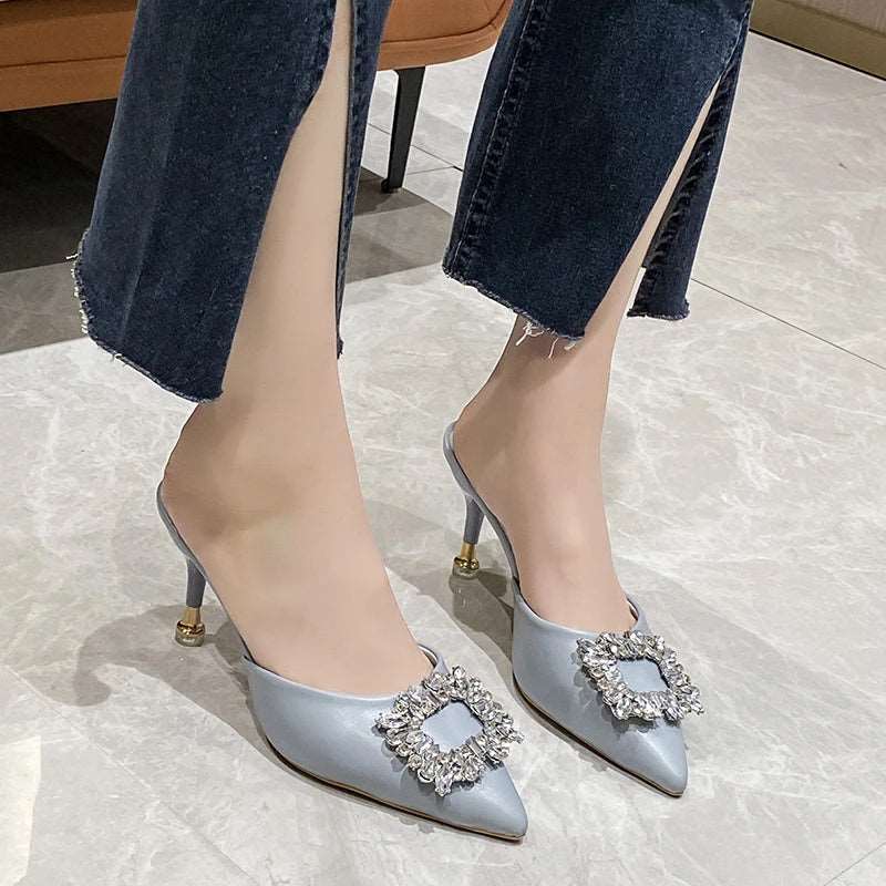 Sexy Pointed Toe Women's Shoes blue 6cm