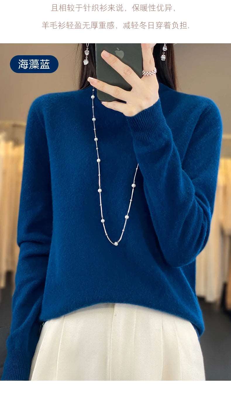 100% Merino Wool Sweater Women Knitwear