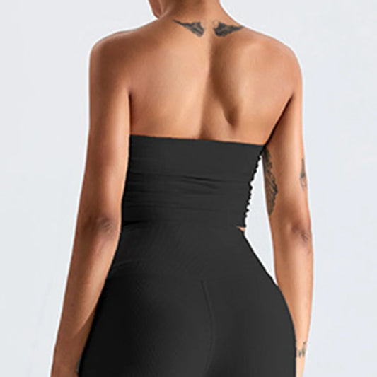 Sexy Strapless Sports Gym Top