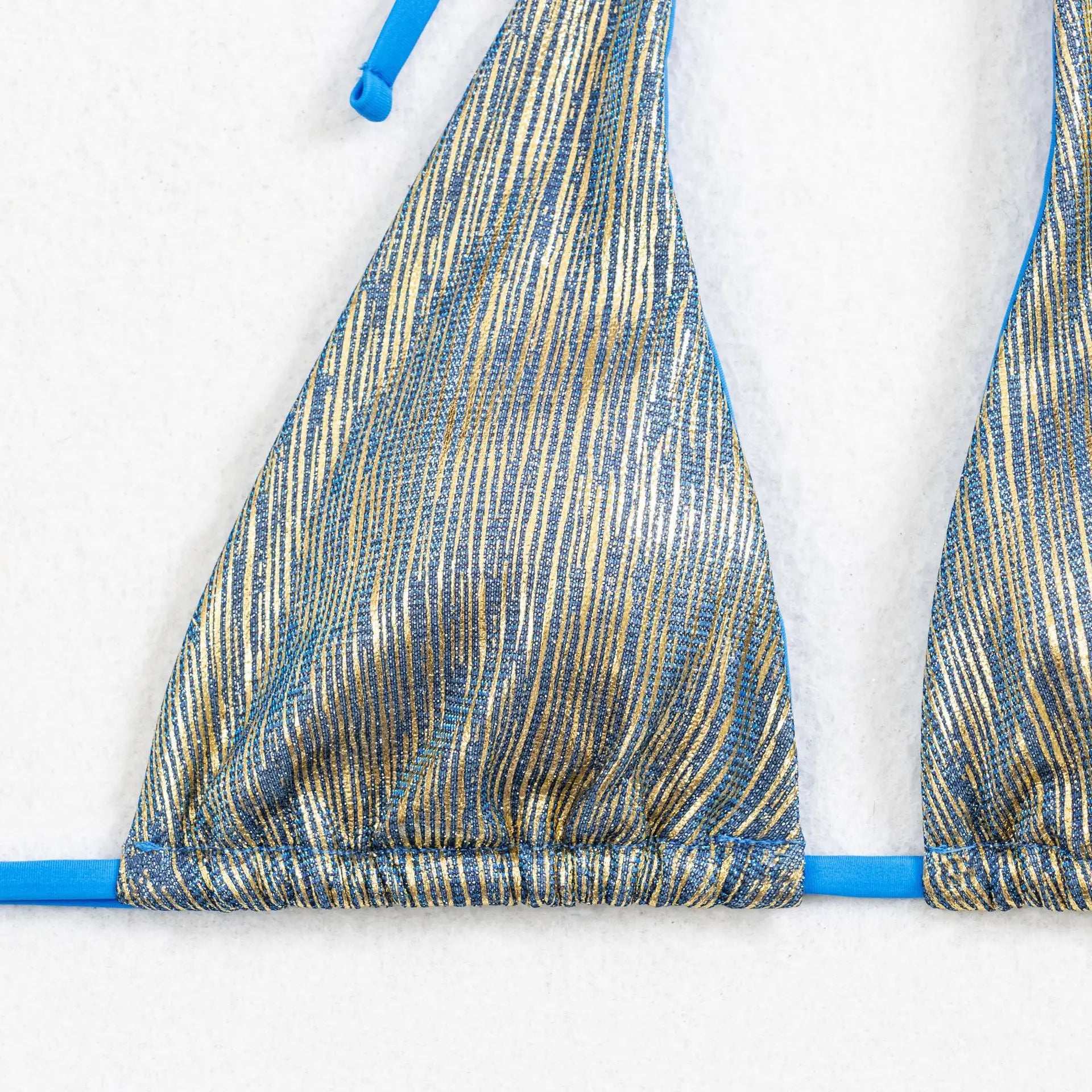 Sexy Halter neck metallic fabric Bikini Set