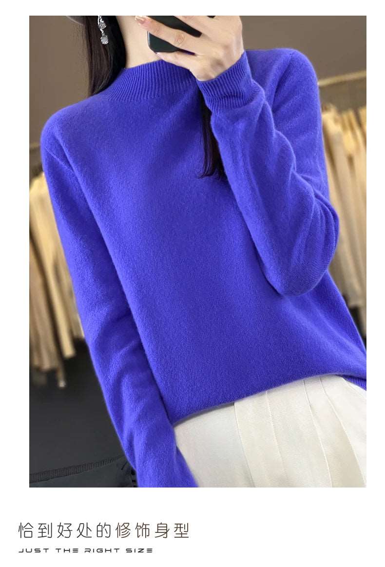 100% Merino Wool Sweater Women Knitwear