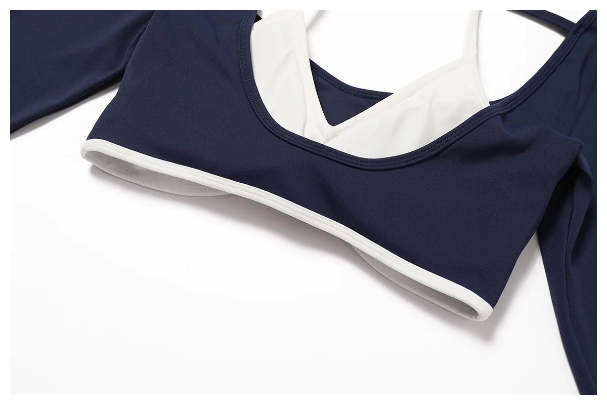 Long Sleeve open back Yoga Workout Fitness Top